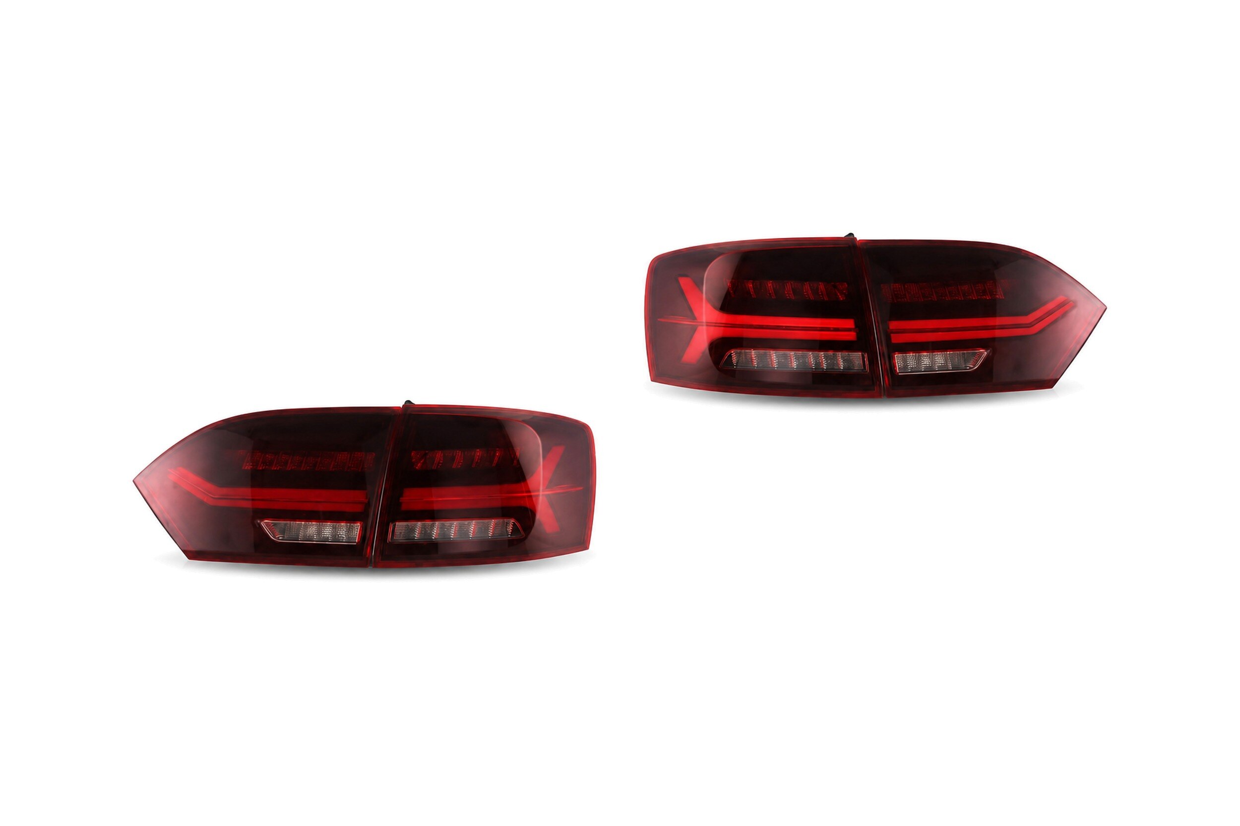 11-18 Volkswagen Jetta: LED Tail Lights - Red/Clear