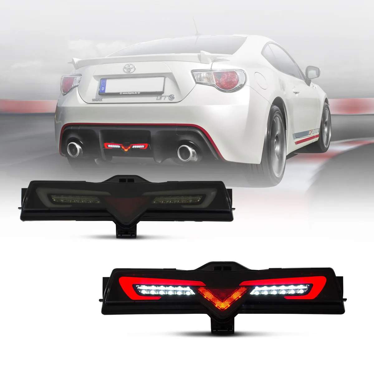 13-20 Subaru BRZ: LED Rear Bumper Lights - Clear photo 2