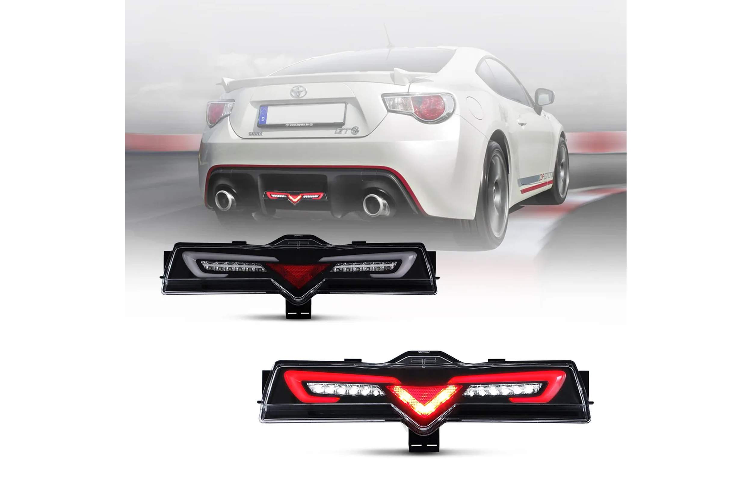12-20 Toyota GT86: LED Rear Bumper Lights - Clear photo 4