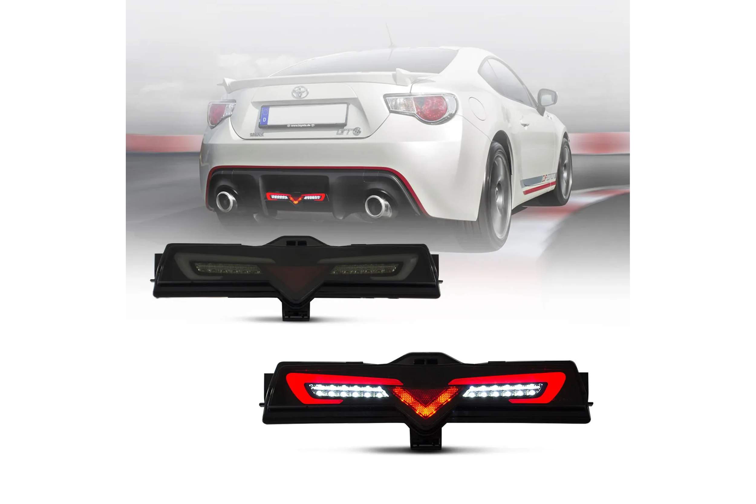 12-20 Toyota GT86: LED Rear Bumper Lights - Smoked photo 4