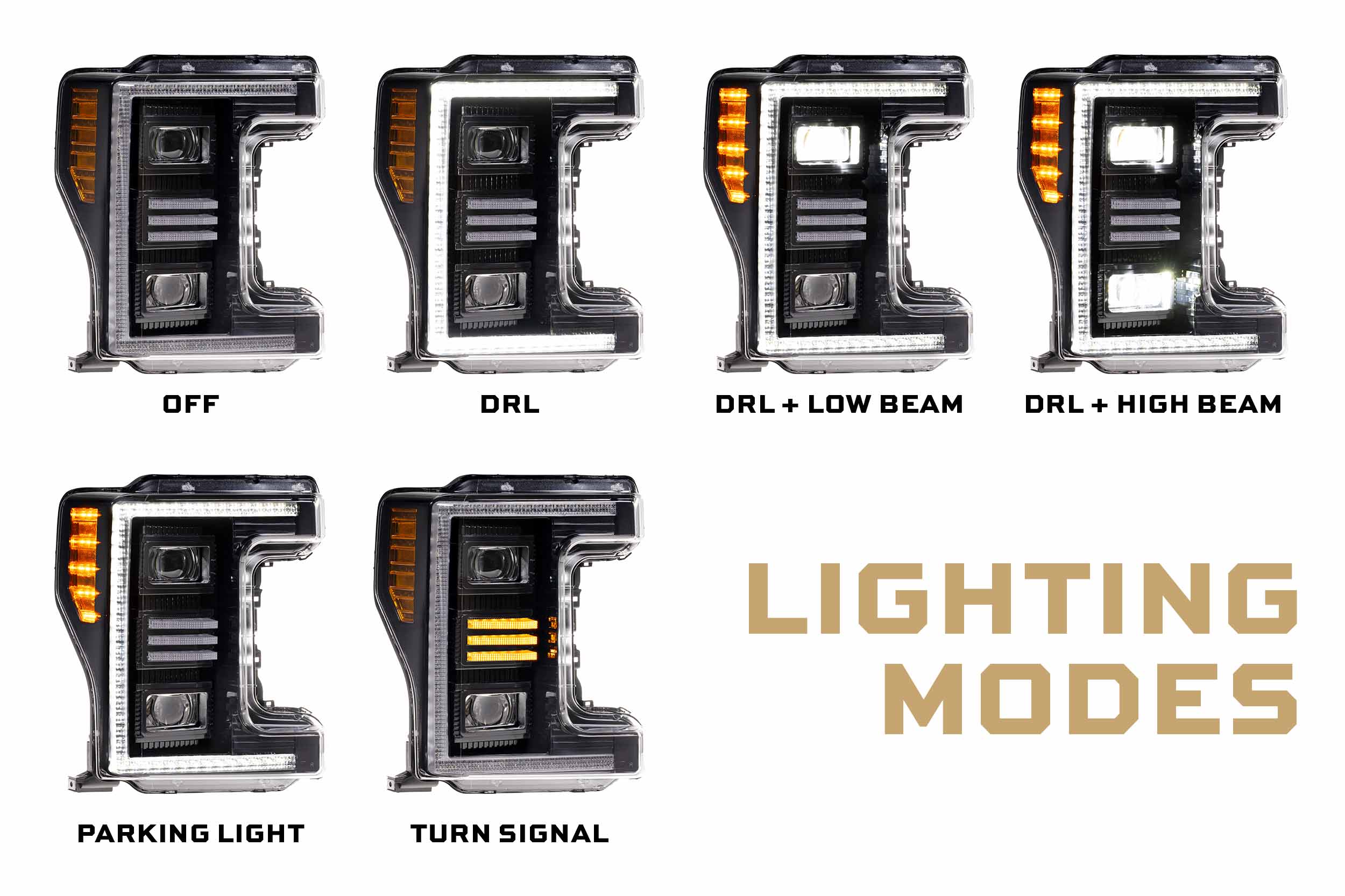 17-19 Ford Super Duty XB Hybrid LED Headlights photo 2